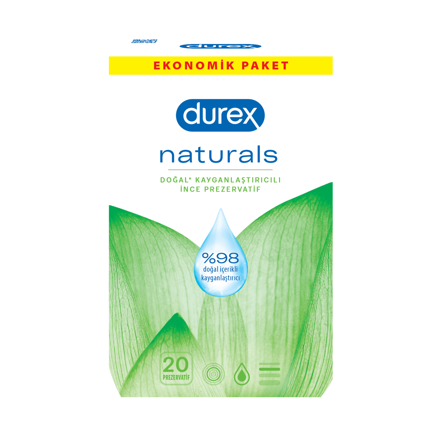 Durex Naturals 20'li Prezervatif